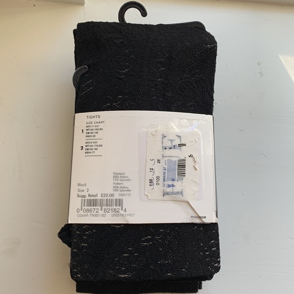 HUE Black Textured Tights - 2 pack - Picture 2 of 5